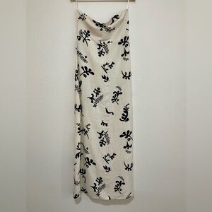Paper Heart Linen Blend Floral Strapless Maxi Dress Sz M